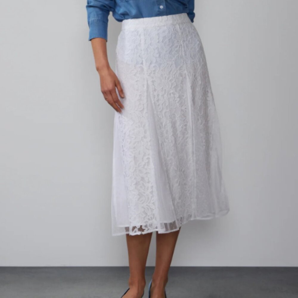 Lace Tulle Midi Skirt